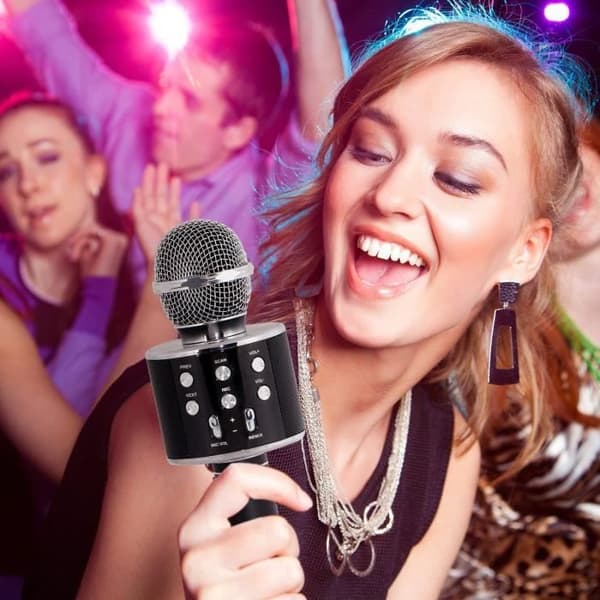 Trådlös Bluetooth Karaoke Karaoke Mikrofon, Med Högtalare För Barn Vuxna Hem Party Ktv (Svart)