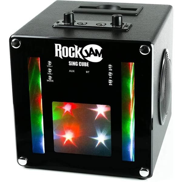 RockJam - Singcube 5W Bluetooth uppladdningsbar karaokemaskin med dubbla mikrofoner