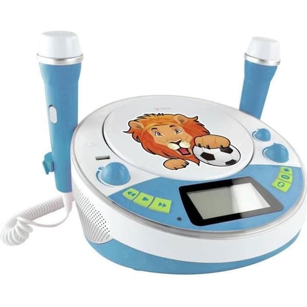 X4 Tech Bobby Joey Jam Box Bluetooth, AUX, CD, USB, SD Kids CD-spelare med karaokefunktion, med mikrofon blå