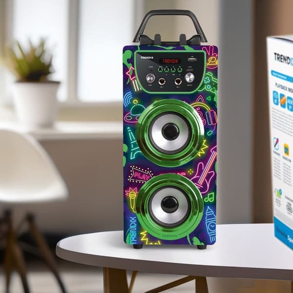 Enceinte Karaoke 2 Mikrofoner Trådlös | Karaoke Bluetooth | Trendix - Karaoke Barn Neon Värld