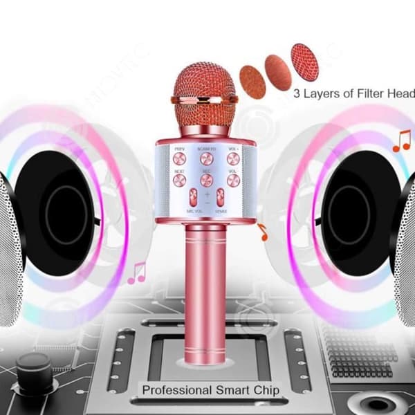 INN® Trådlös Bluetooth-mikrofon för mobiltelefon med lätt karaoke-mikrofon och Bluetooth-högtalare