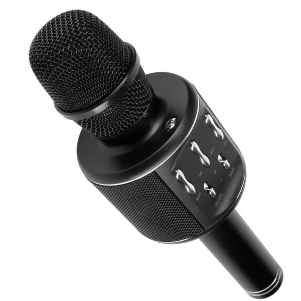 Microfon trådlös karaoke Bluetooth 5W Multifunktionsknappar LinQ Svart