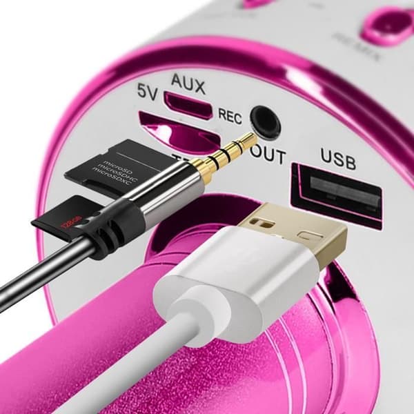 Mikro Karaoke Bluetooth Högtalare med inbyggda multifunktionsknappar Fuchsia