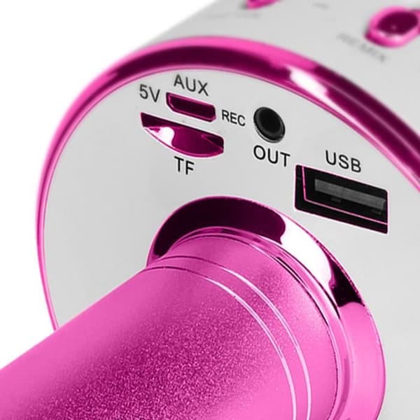 Mikro Karaoke Bluetooth Högtalare med inbyggda multifunktionsknappar Fuchsia