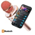 Miniatyrbild 3 av 4: Mikro Karaoke Bluetooth Högtalare med inbyggda multifunktionsknappar Champagne Rosa