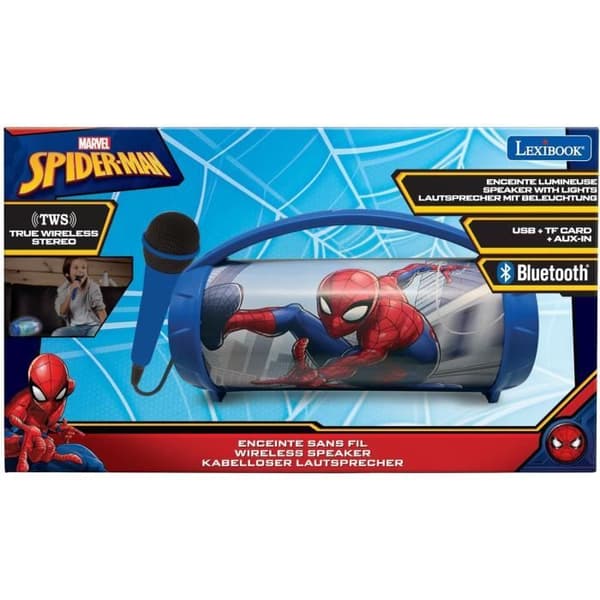 Upplyst trådlös Bluetooth®-högtalare med mikrofon Spider-Man