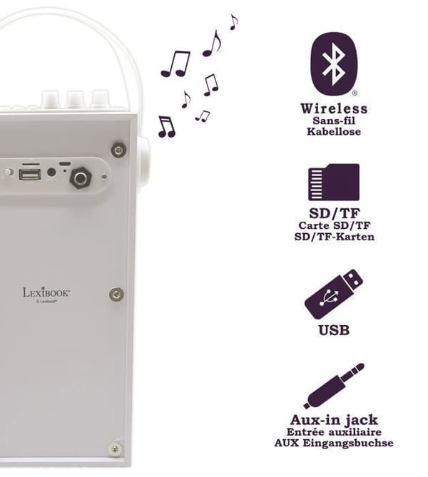 Karaokehögtalare för barn - LEXIBOOK - iParty® - Bluetooth® V5.0 - Ljuseffekter