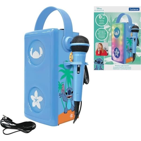 Kraftfull Stitch-upplyst Bluetooth®-högtalare med mikrofon