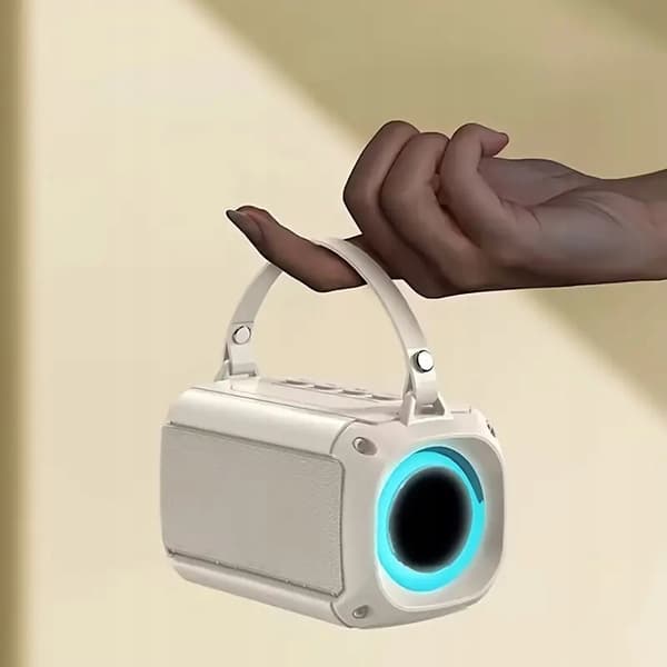 MINI TRÅDLÖS BLUETOOTH-HÖGTALARE + KARAOKE 2 MIKROFONER LED FÖR BARN