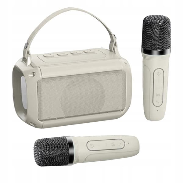 MINI TRÅDLÖS BLUETOOTH-HÖGTALARE + KARAOKE 2 MIKROFONER LED FÖR BARN
