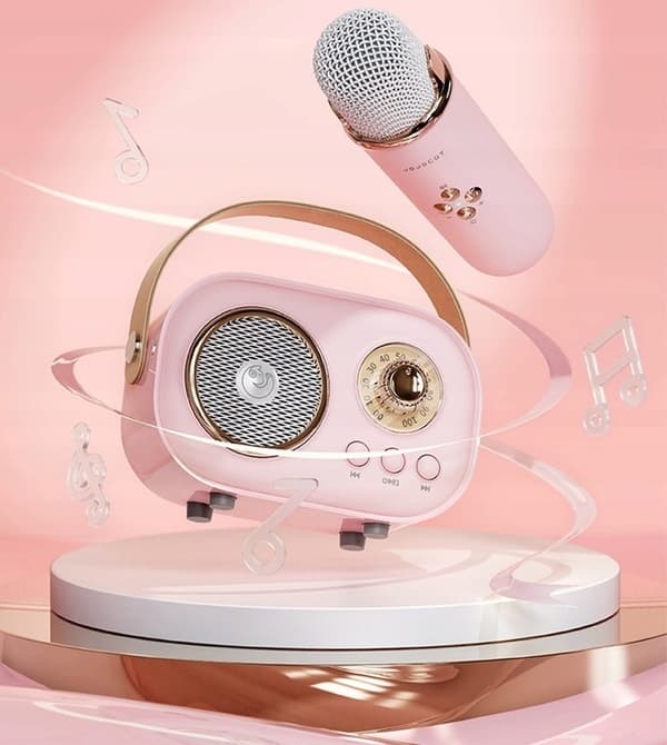 BLUETOOTH HØJTTALER MED MIKROFON KARAOKE SÆT TIL BØRN GAVE HD STEREO