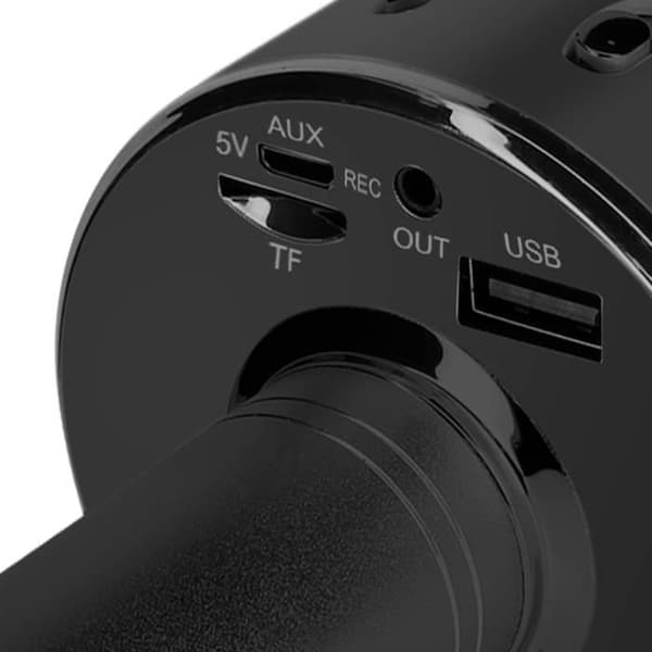 Mikro Karaoke Bluetooth Högtalare inbyggd Multifunktionsknappar Svart