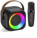 Miniatyrbild 1 av 6: OBOSOE Karaokemaskin, Portabel Bluetooth-högtalare med LED-ljus, Trådlös Mini Karaokemaskin Leksaksgåva till Barn och Vuxna