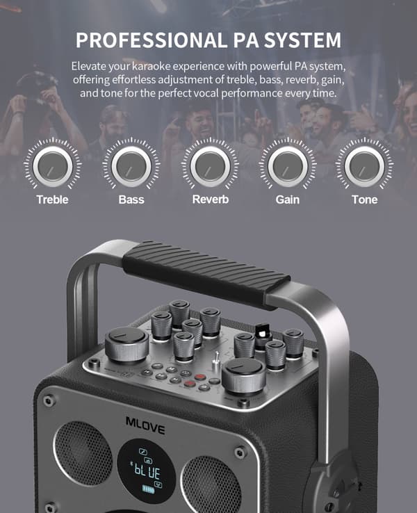 Karaoke-maskine, Bluetooth-forbindelse, 2 kanaler