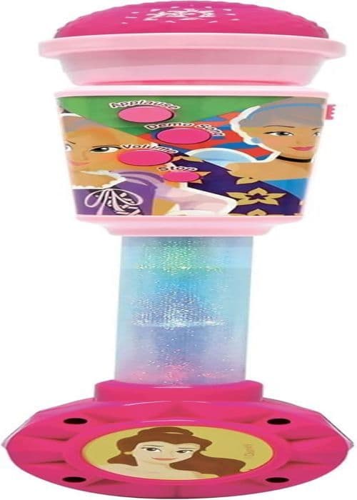 Microfonprinsessor Disney med ljusrör, högtalare (aux-ingång), melodier och ljudeffekter
