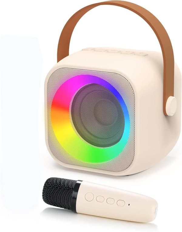 Bomclap Karaokemaskin, Portabel Trådlös Bluetooth-högtalare med LED-ljus – Mini Karaoke för Barn och Vuxna, Perfekt Leksaksgåva