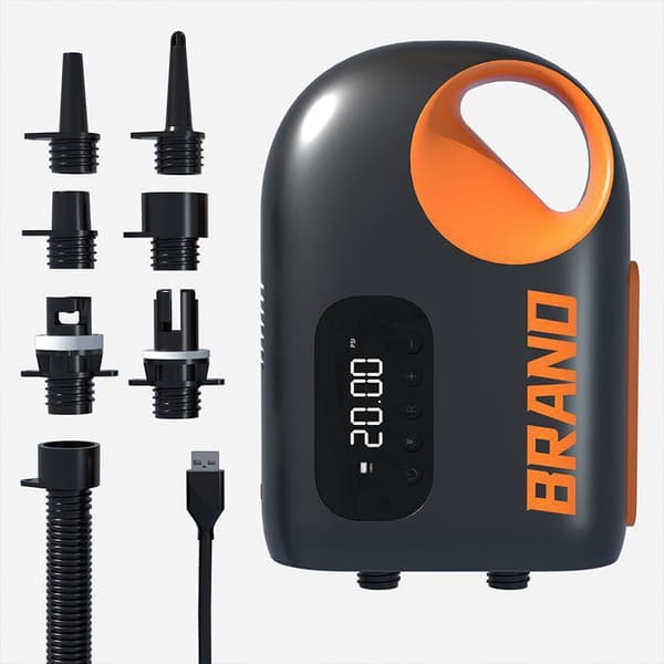 20 PSI sähköinen ilmapumppu 12000 mAh puhallettava tyhjennettävä ilmapumppu DC12V automaattisella LED-valolla ulkokäyttöön melottavalle venekajakille