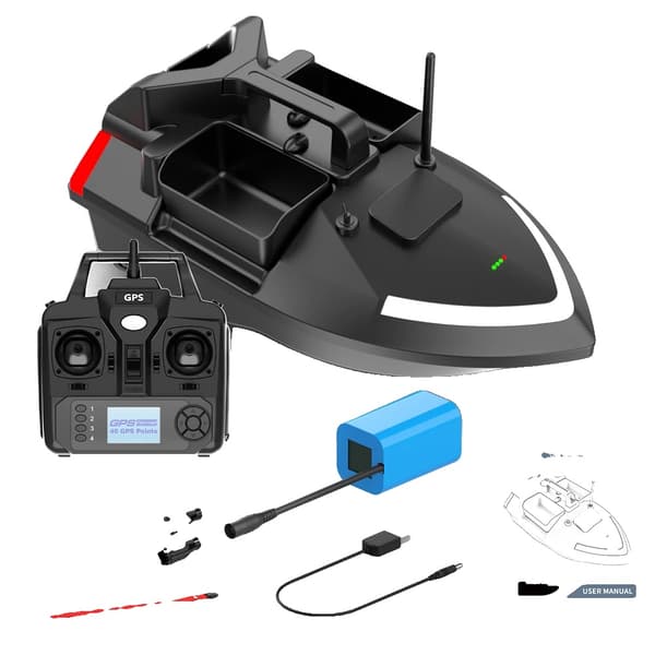 Fjärrstyrd Fiskebåtsbete, 500m Räckvidd, Dubbel Effektmotorer,V020 GPS 12000mAh