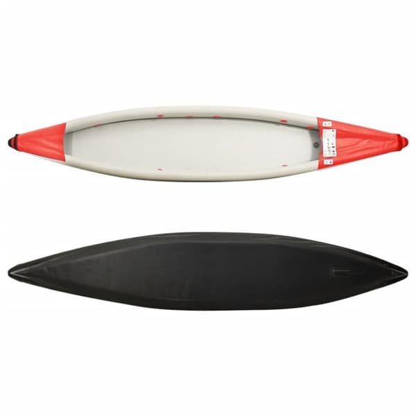 vidaXL Uppblåsbar kajak röd 424x81x31 cm polyester