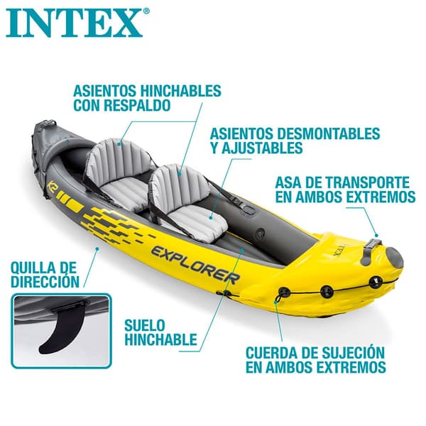 Intex Kajak Explorer K2 Gul 312 x 91 x 51 cm