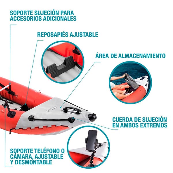 Intex Kajak Excursion Pro K2 Inflatable Rød 2 Places