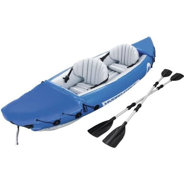 Lite-Rapid uppblåsbar kajak - BESTWAY - 2 platser - Blå - Canyoning - Forsränning Blå, Grå