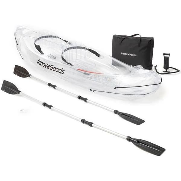 Transparent uppblåsbar kajak med tillbehör Paros InnovaGoods 312 cm 2-sits
