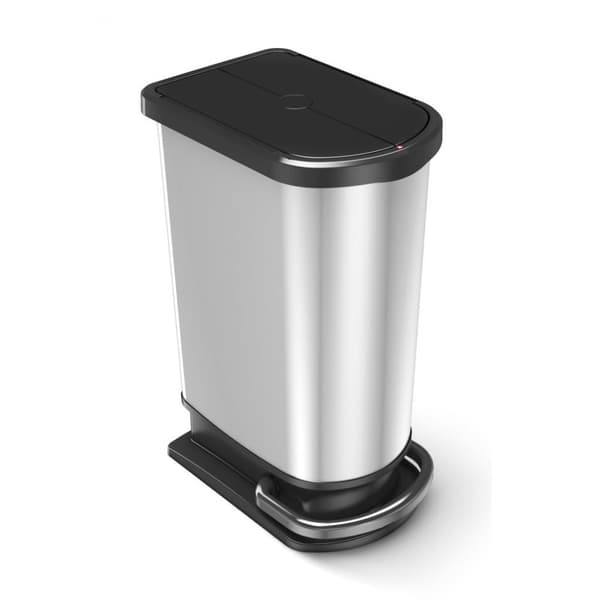 Rotho Paso Duo Pedal Bin 50L Silver/Metallic