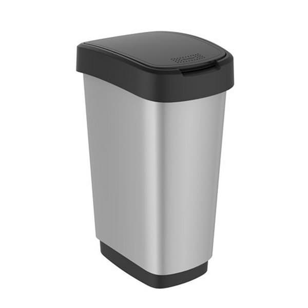 Rotho Twist Avfallskärl 50L Silver/Metallic