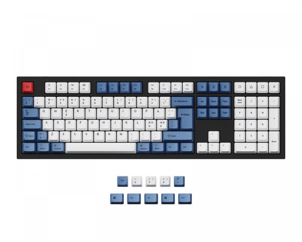 Q3/Q4/Q6/K8 PBT Keycap set ISO Nordic - Modern Blue