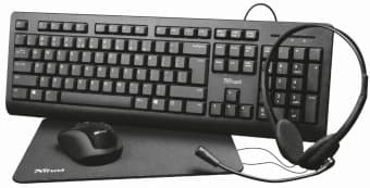 Klaviatūra Trust Primo 4-in-1 Home Office Set Black Sort