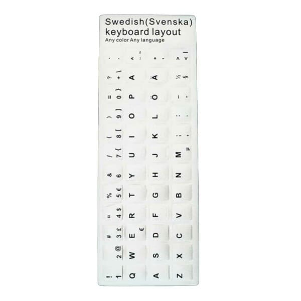 Klistremerke for utenlandske tastaturer Svensk Hvit