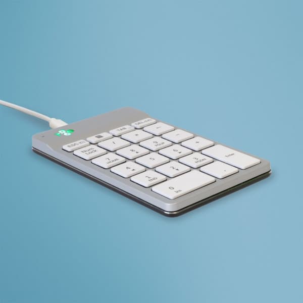 R-Go Numpad Break -numeronäppäimistö, langallinen, valkoinen