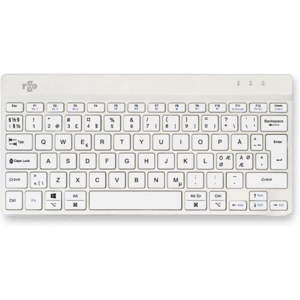 R-Go Compact Break - ergonomiskt tangentbord, trådlöst, vitt
