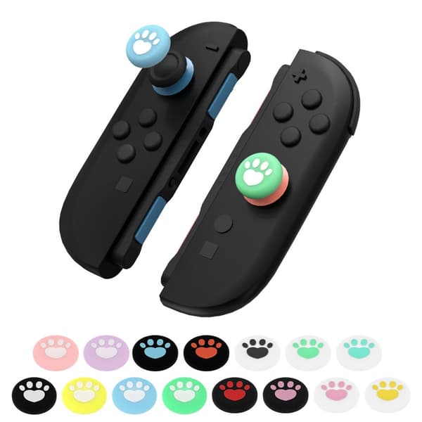 INF Kompatibel med SWITCH2 Hjerte Silikone Thumb Grips Caps for Forbedret Kontrol Sort