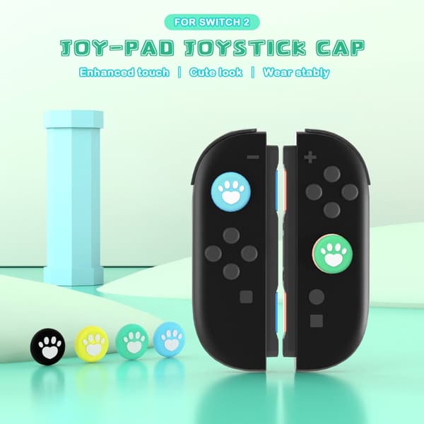 INF Kompatibel med SWITCH2 Hjerte Silikone Thumb Grips Caps for Forbedret Kontrol Sort