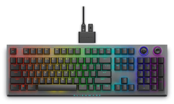 Dell | Alienware Tri-Mode AW920K | Wireless Gaming Keyboard | Wireless | RGB LED light | US | Bluetooth | Dark Side of the Moon | Numeric keypad | CHE