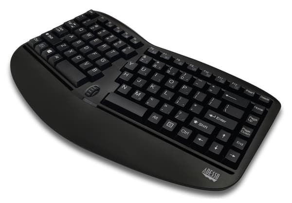 Adesso WKB-1150CB/ bezdrátový set 2,4GHz/ mini/ multimedia/ ergo/ scroll kolečko na kláv./ myš 800,1200,1600DPI /