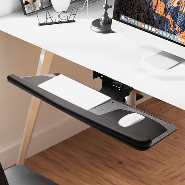 Justerbar ergonomisk tangentbordshylla, 360° rotation, bekväm handledsstöd, platsbesparande design