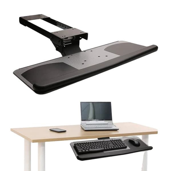 Justerbar ergonomisk tangentbordshylla, 360° rotation, bekväm handledsstöd, platsbesparande design
