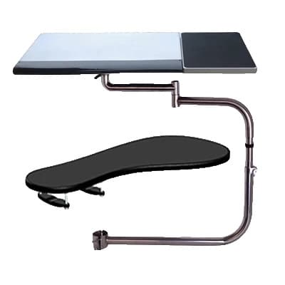 Fuld bevægelse stol klemme tastaturholder, justerbart design, håndledsstøtte pude,grå