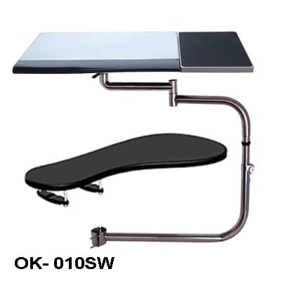 Stolpklämma för stol med full rörelse, justerbart design, handledsstödskudde,grå