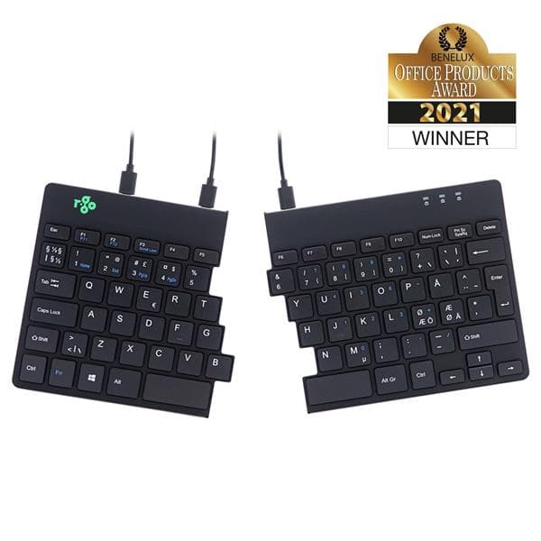 R-Go Split Ergonomic Keyboard, QWERTY (Nordic), wired Black /RGOSP-NDWIBL
