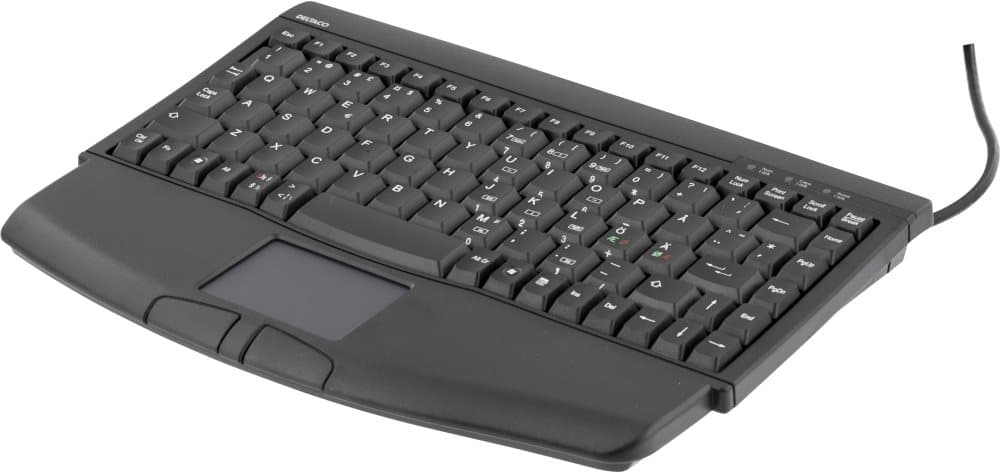 DELTACO minitastatur med TouchPad, sort, USB, nordisk layout