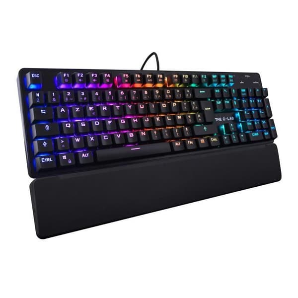 G-LAB KEYZ RUBIDIUM MEKANISK RÖD SVETCH OCH RGB-tangentbord helt anpassade med WRIST REST Svart
