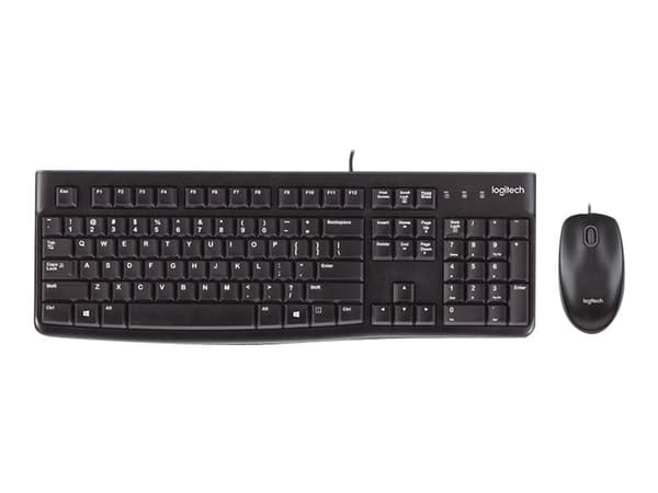 Logitech Desktop MK120 tastatur Mus inkludert USB Russisk Sort