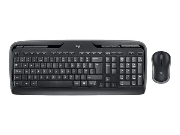Logitech Wireless Combo MK330 - Tastatur- og mussett - trådløs - 2.4 GHz - US International - svart Sort