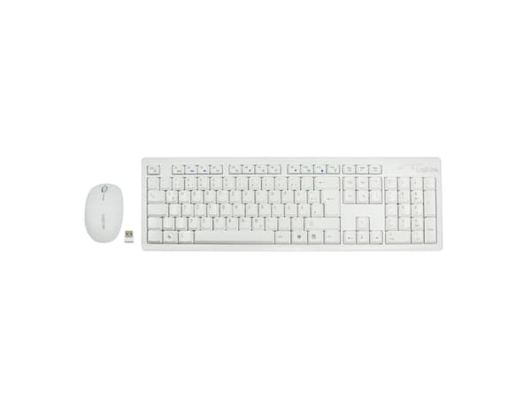 LogiLink Keyboard Mouse Combo wireless, Standard, Kabel, USB, Hvid, Mus inkluderet - Tysk layout