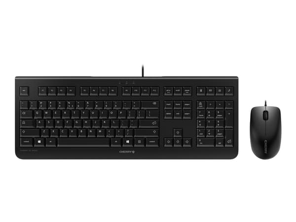 CHERRY DC 2000 - Sats med tangentbord och mus - USB - amerikansk - tangentbrytare: CHERRY LPK - svart