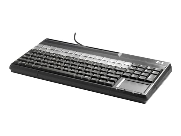 HP POS-näppäimistö, jossa on magneettijuovalukija - näppäimistö - USB - QWERTY - carbonite - Engage Flex Mini -myyntijärjestelmään; Engage One; MX12;